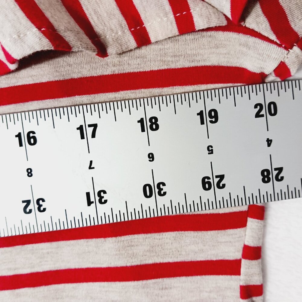 Umgee, Dress, Size Large, Red and Tan Stripes, with Ruffle and Tassel Accents - Picture 10 of 15